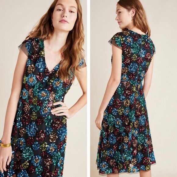 Anthropologie Eva Franco Sequined Midi Dress Size 8 NWT - Picture 5 of 15